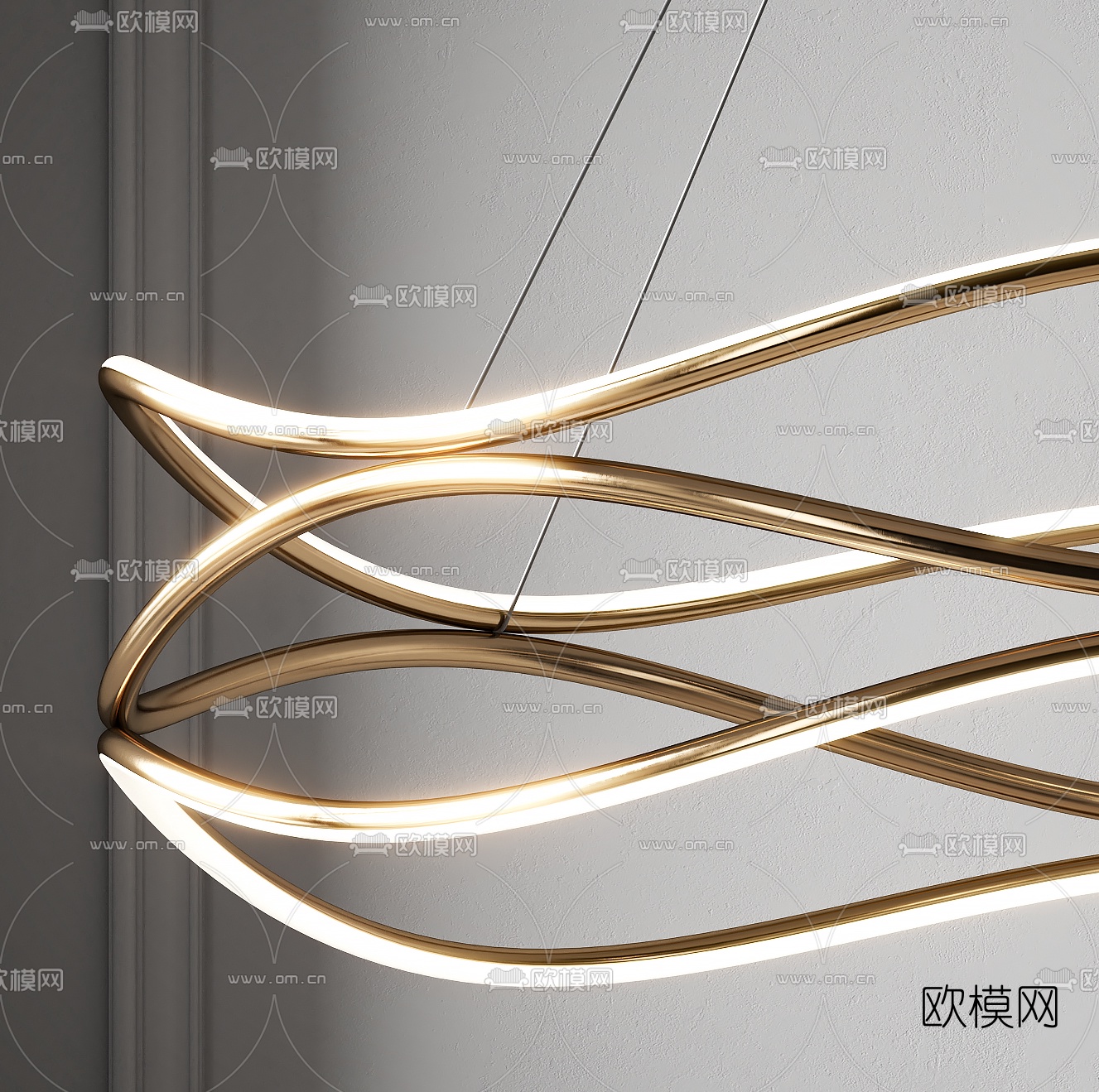 现代轻奢吊灯3d模型