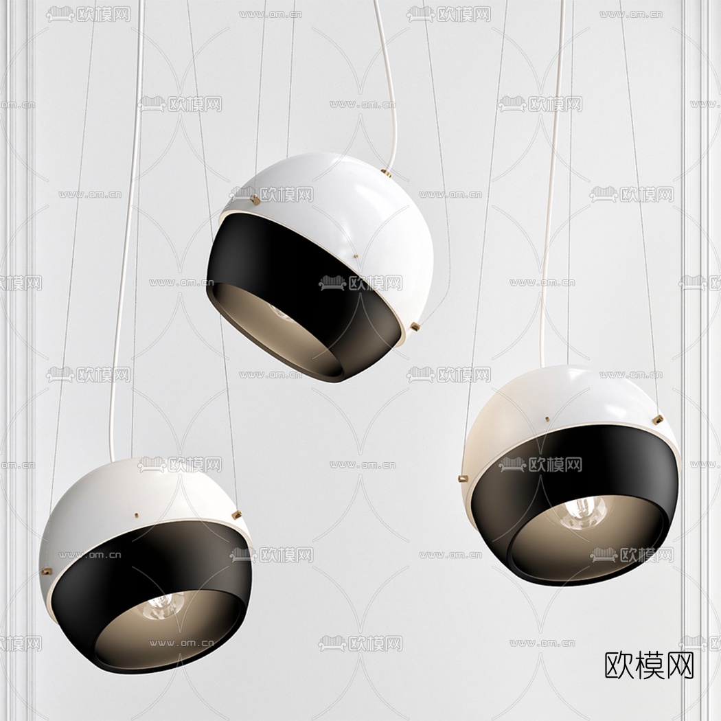 现代球形吊灯3d模型