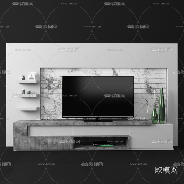 现代背景墙免费3d模型下载