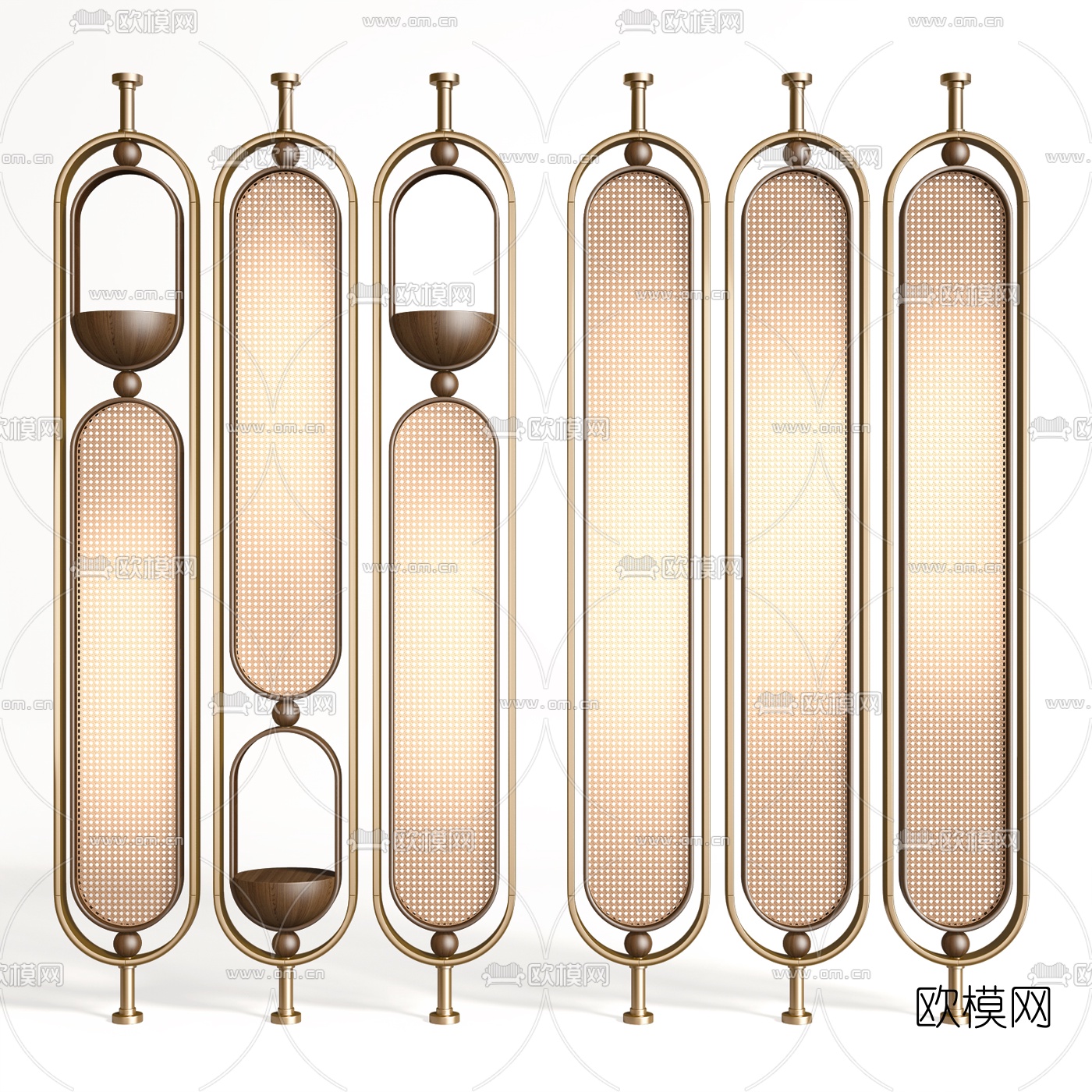 现代轻奢屏风3d模型下载