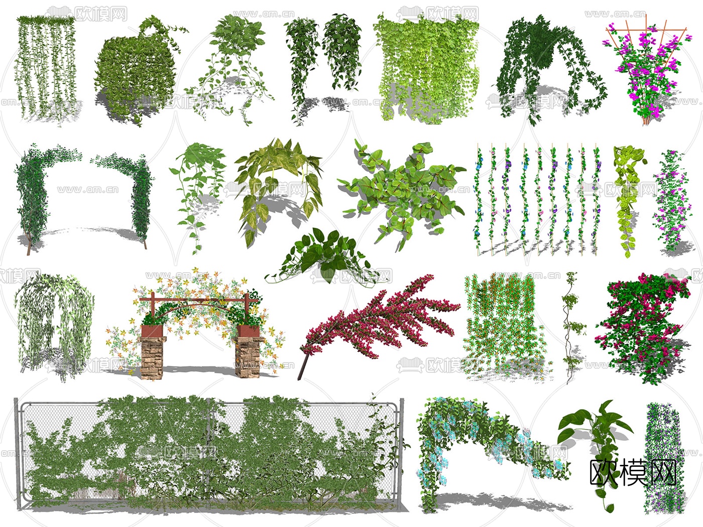 现代藤蔓爬藤su模型下载
