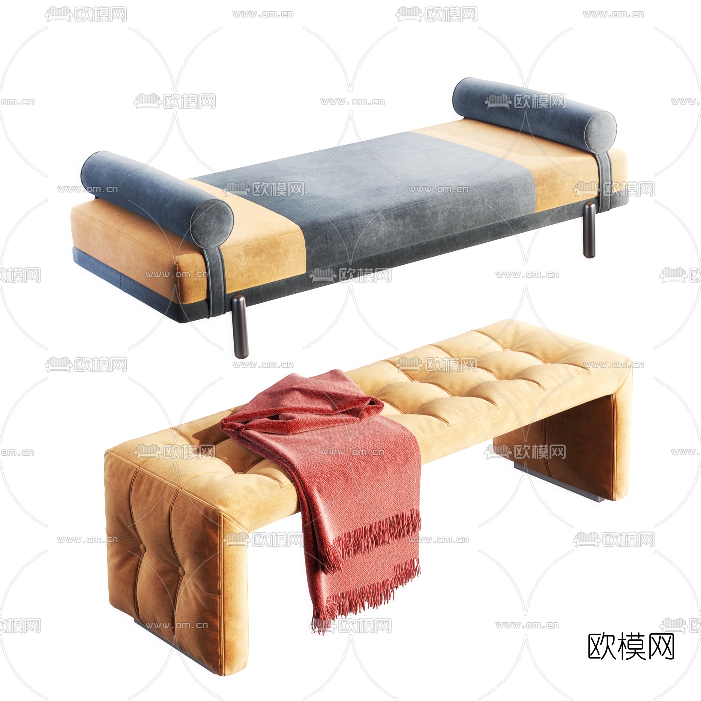 现代绒布脚踏3d模型