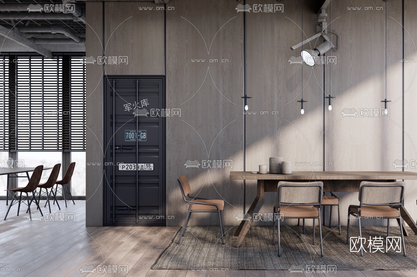 工业风办公室休闲区ssu模型下载（渲染图2）