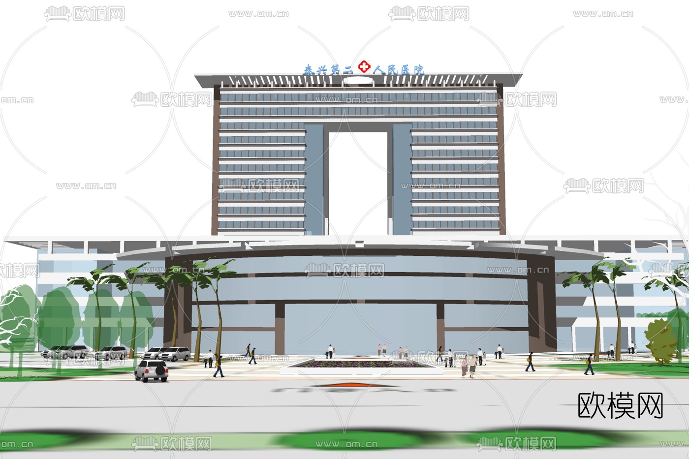 现代人民医院su模型下载