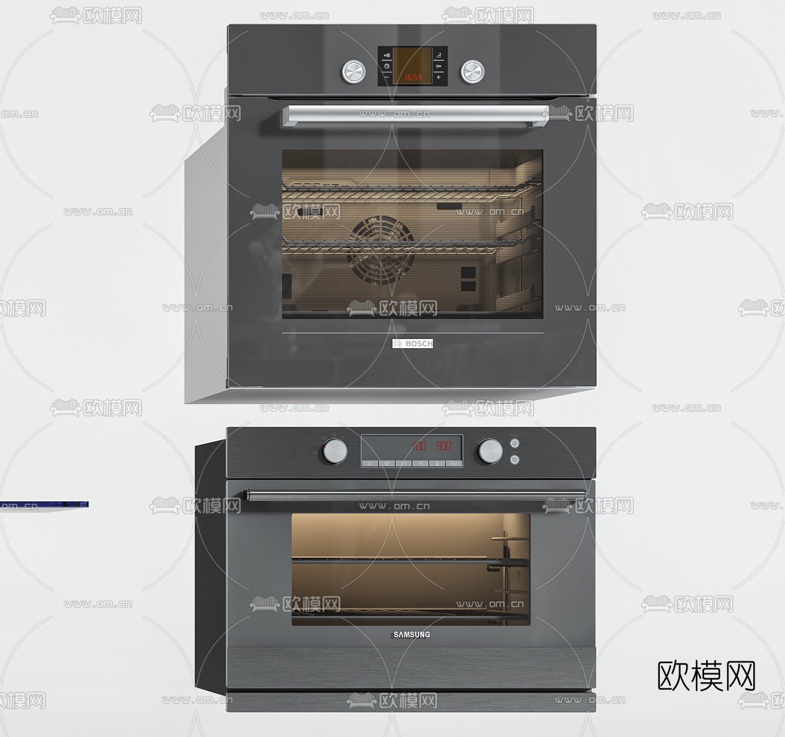 现代油烟机煤气灶水槽厨房器具3d模型