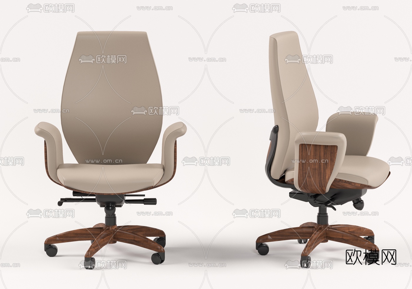 现代办公桌办公沙发免费3d模型下载（渲染图4）