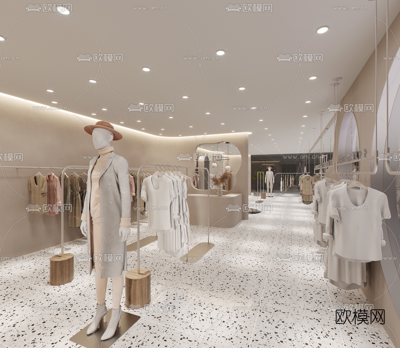 现代女装店服装店3d模型