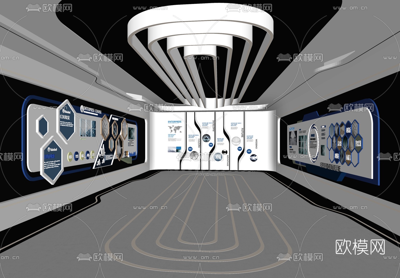 现代展厅su模型
