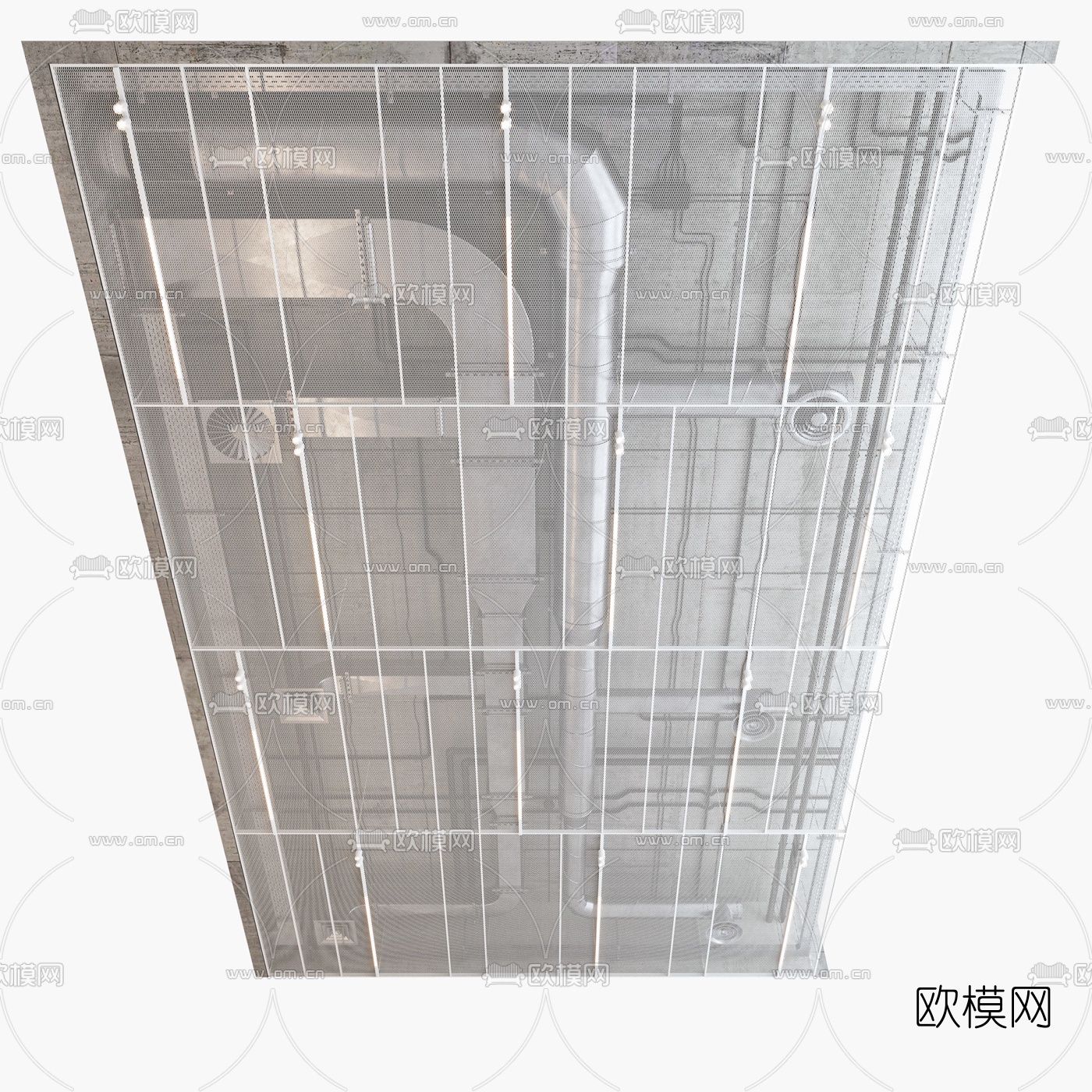 工业风吊顶通风管道3d模型