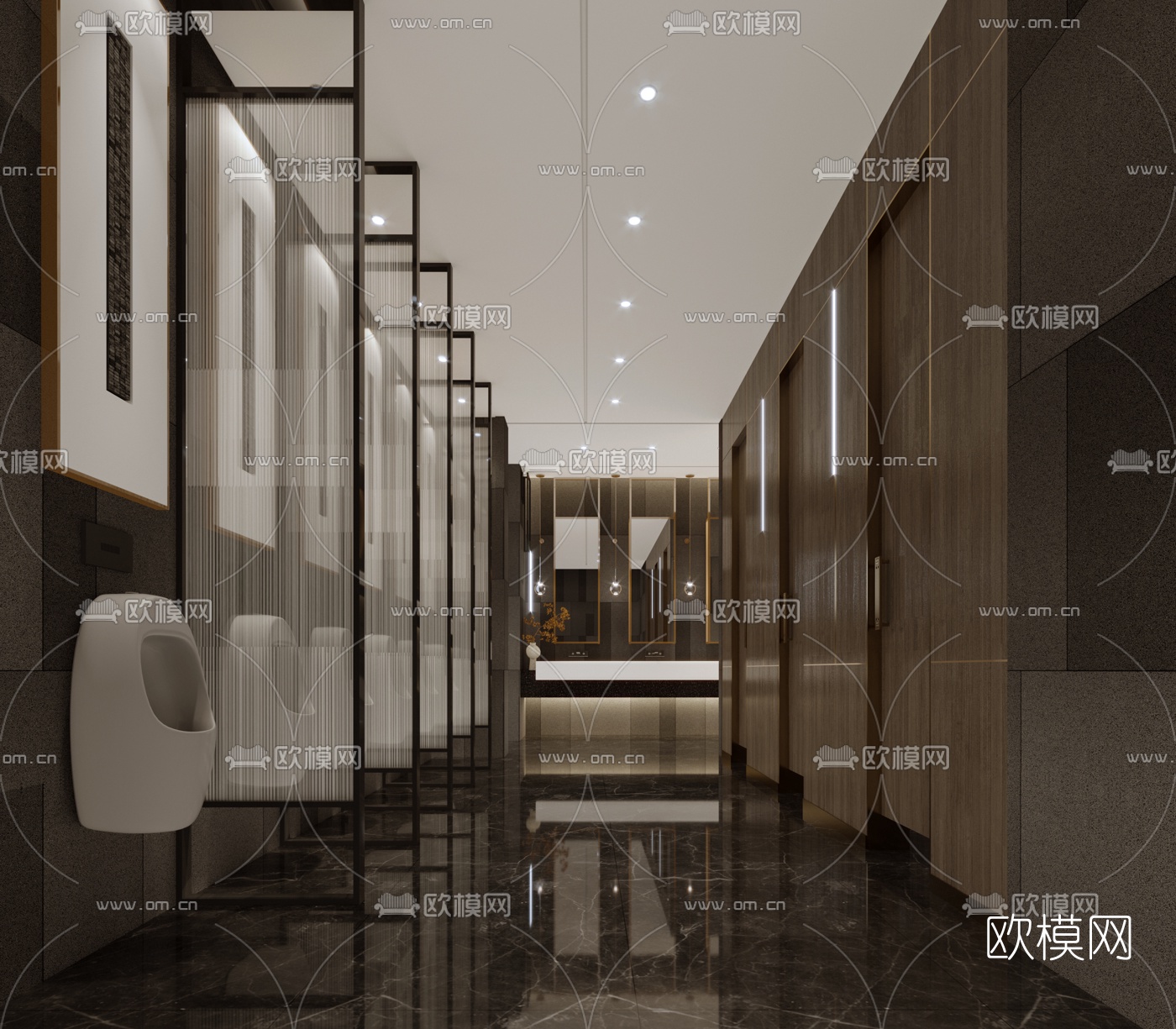 现代公共卫生间3d模型下载