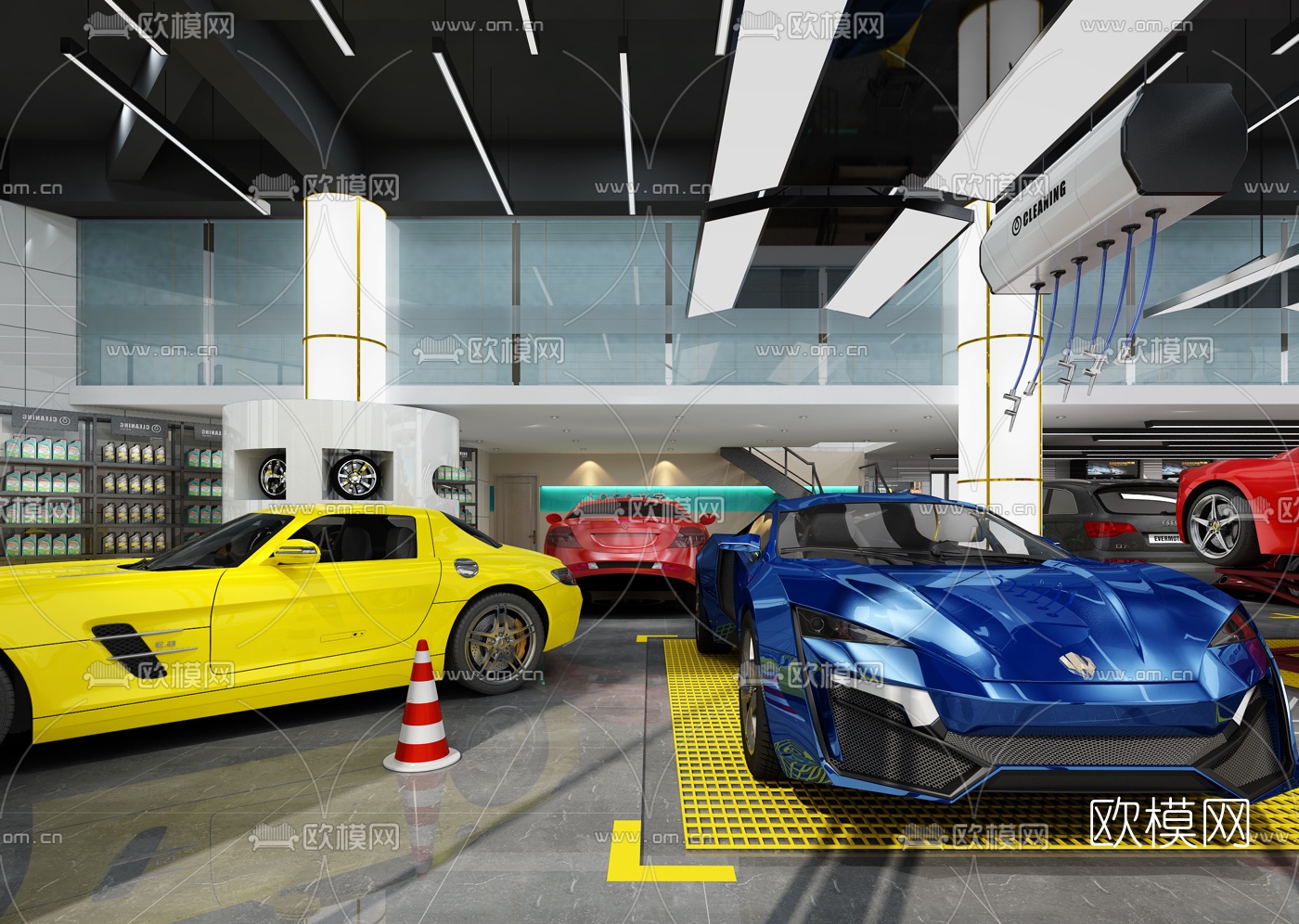 现代汽车美容店3d模型