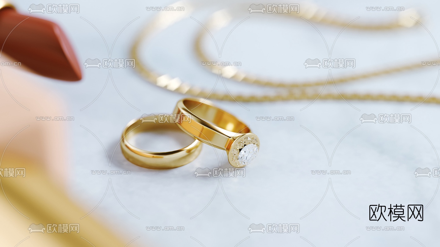 现代化妆品唇膏首饰摆件3d模型下载（渲染图2）