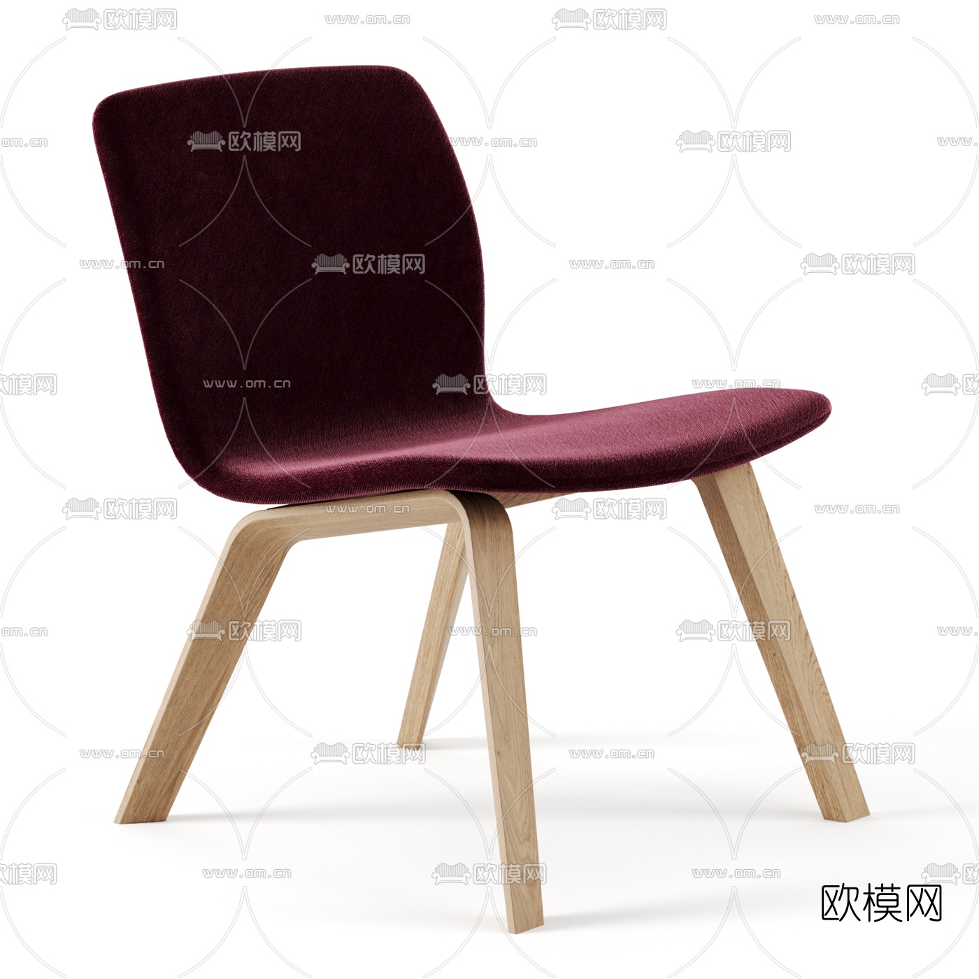 北欧绒布单椅3d模型