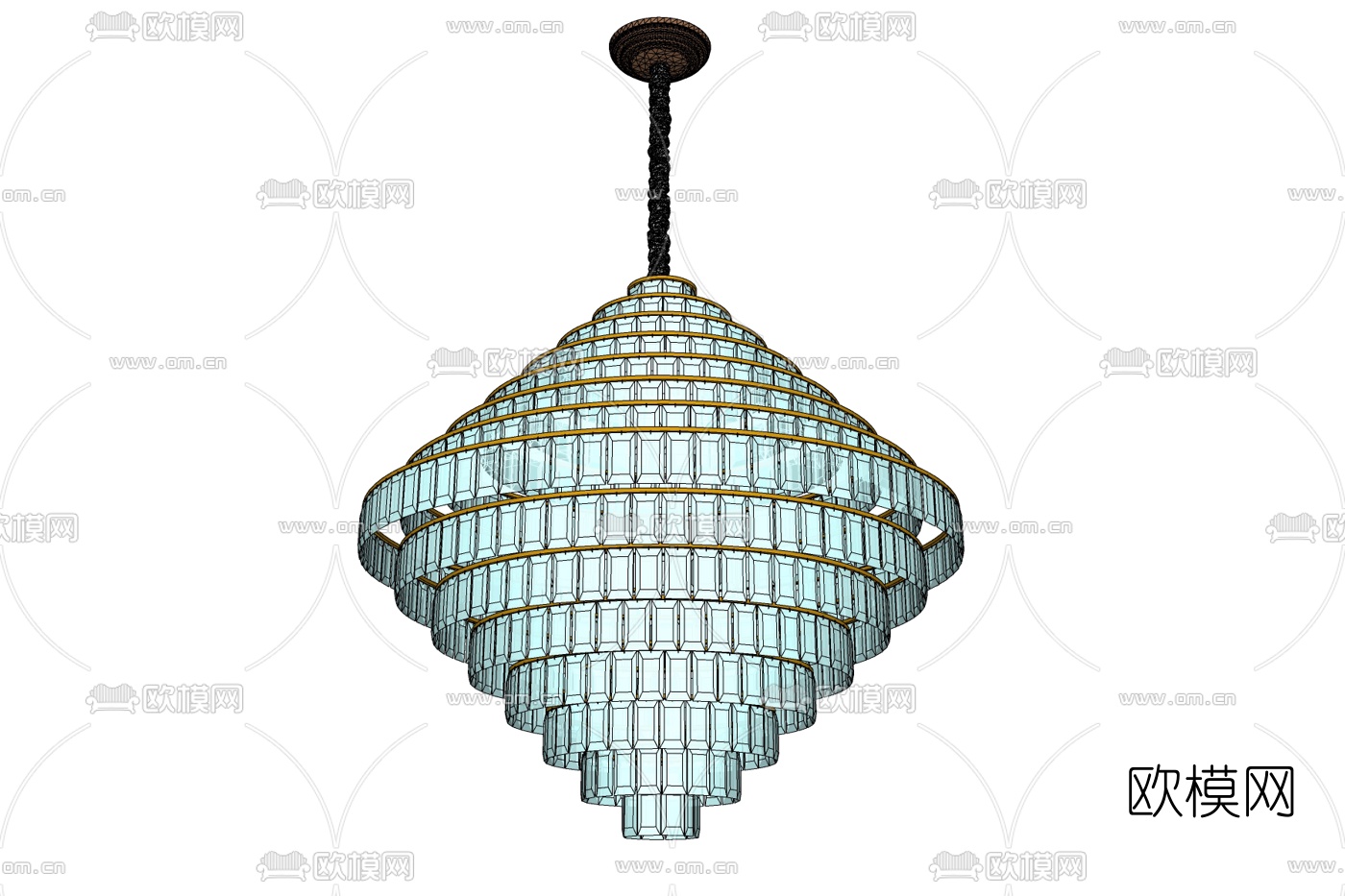 现代水晶吊灯免费su模型下载
