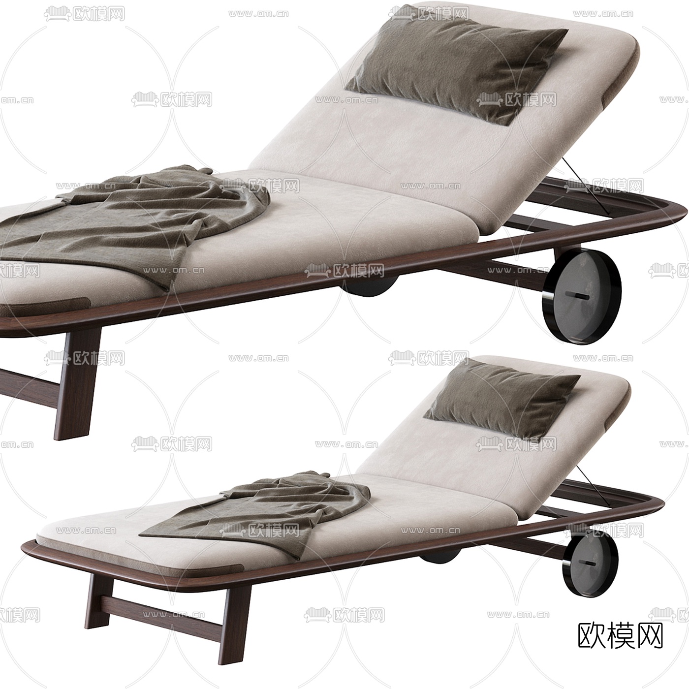 现代户外休闲躺椅3d模型