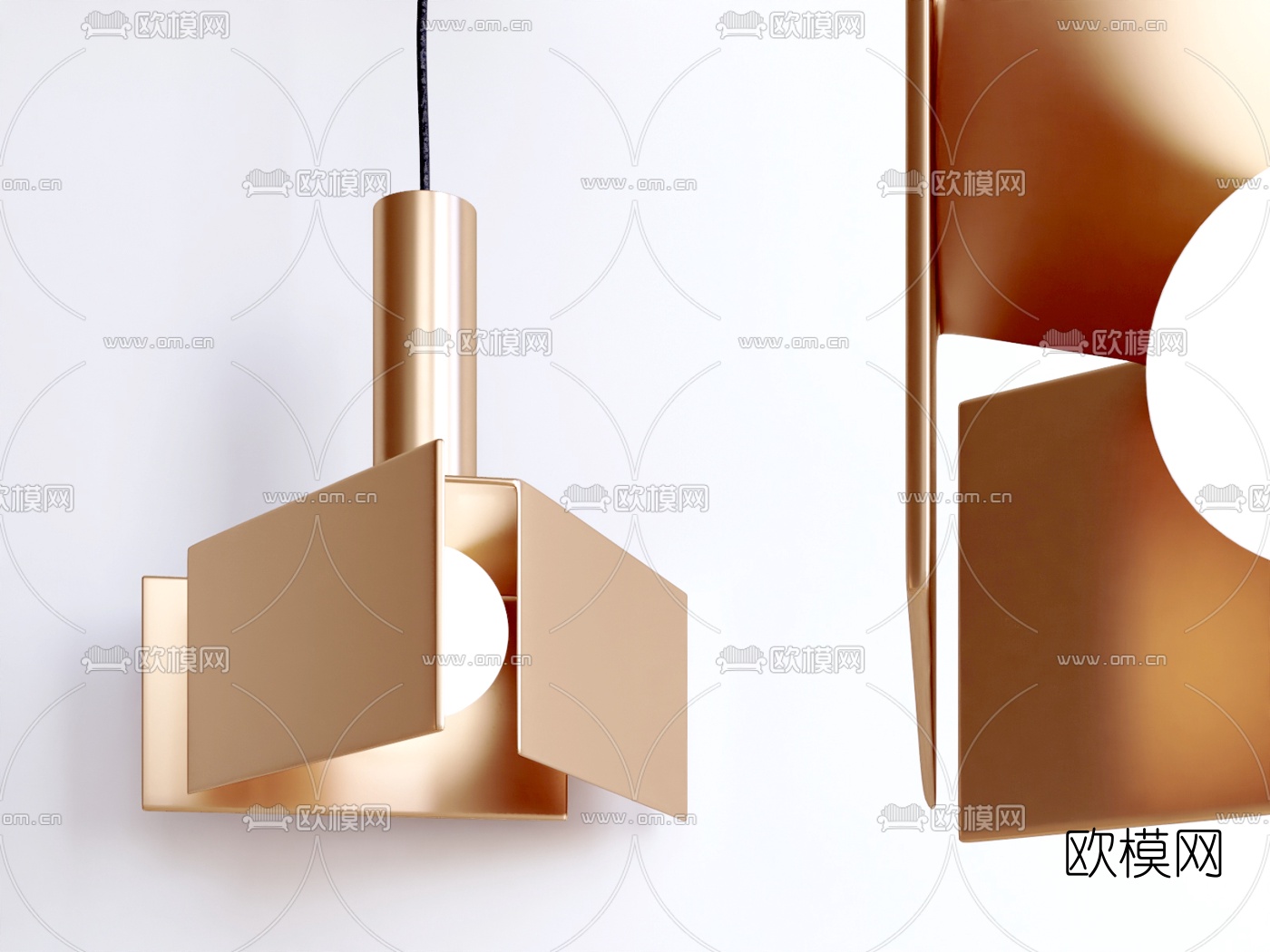 现代金属吊灯su模型