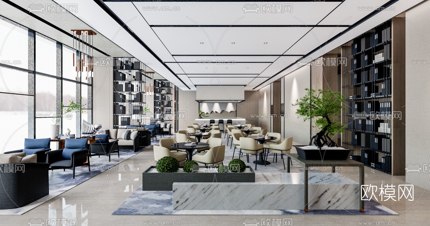 现代售楼处su模型下载