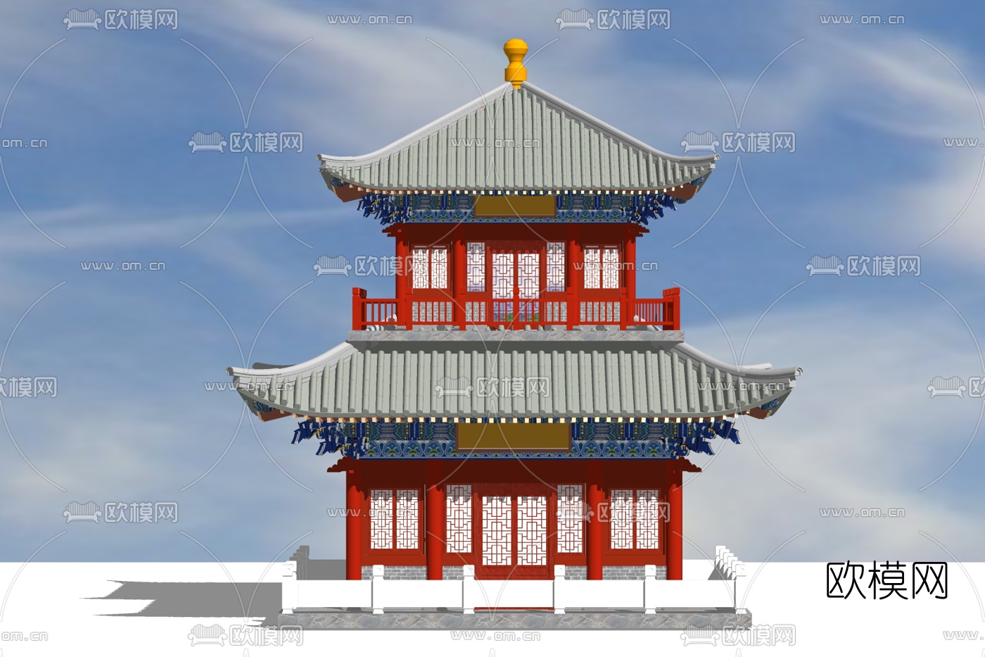 中式古建民俗su模型下载