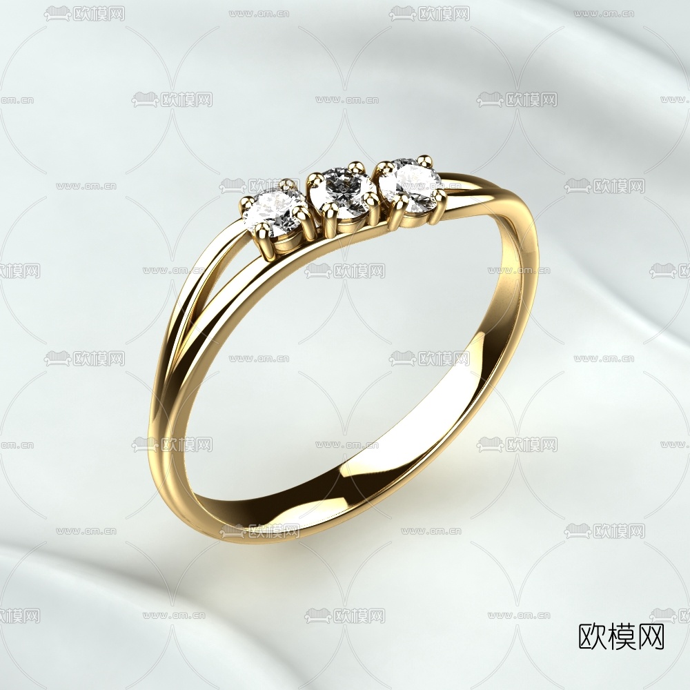 现代钻石戒指3d模型