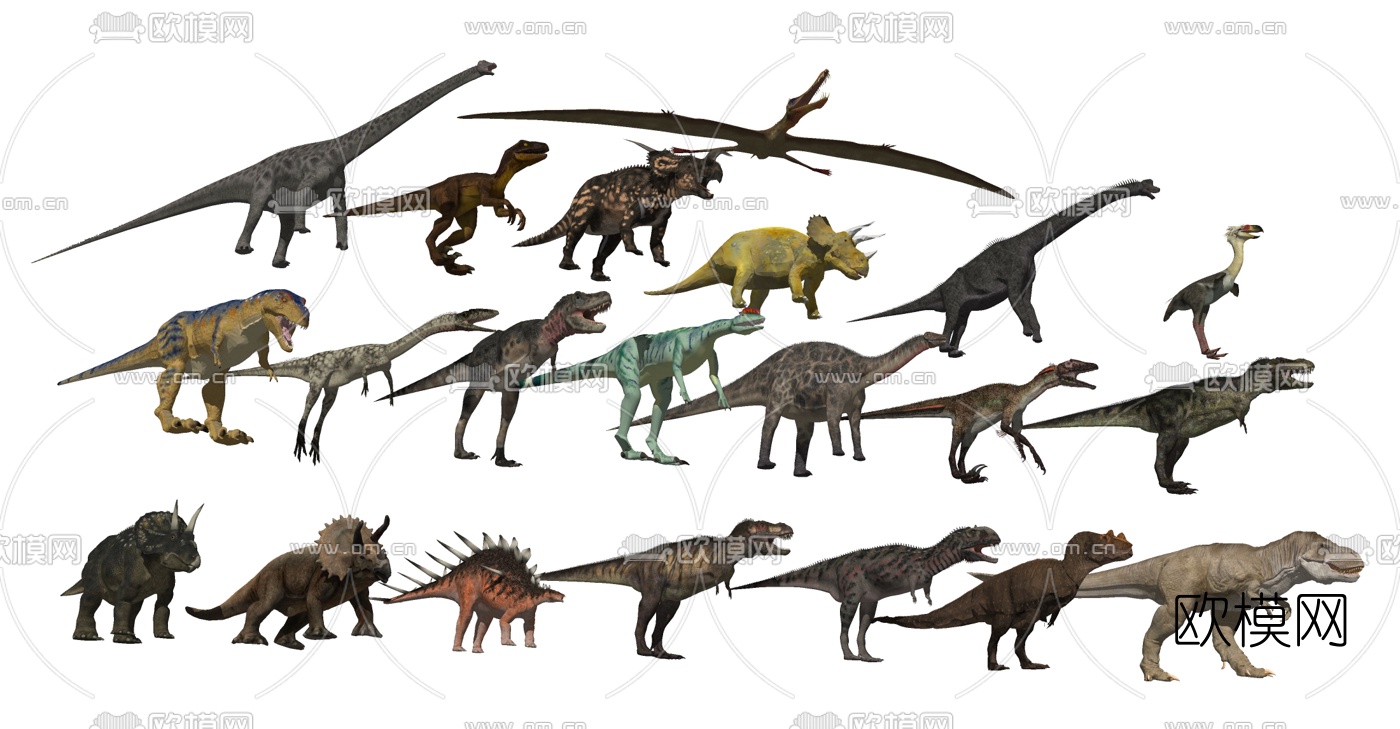 自然风恐龙su模型下载（渲染图2）