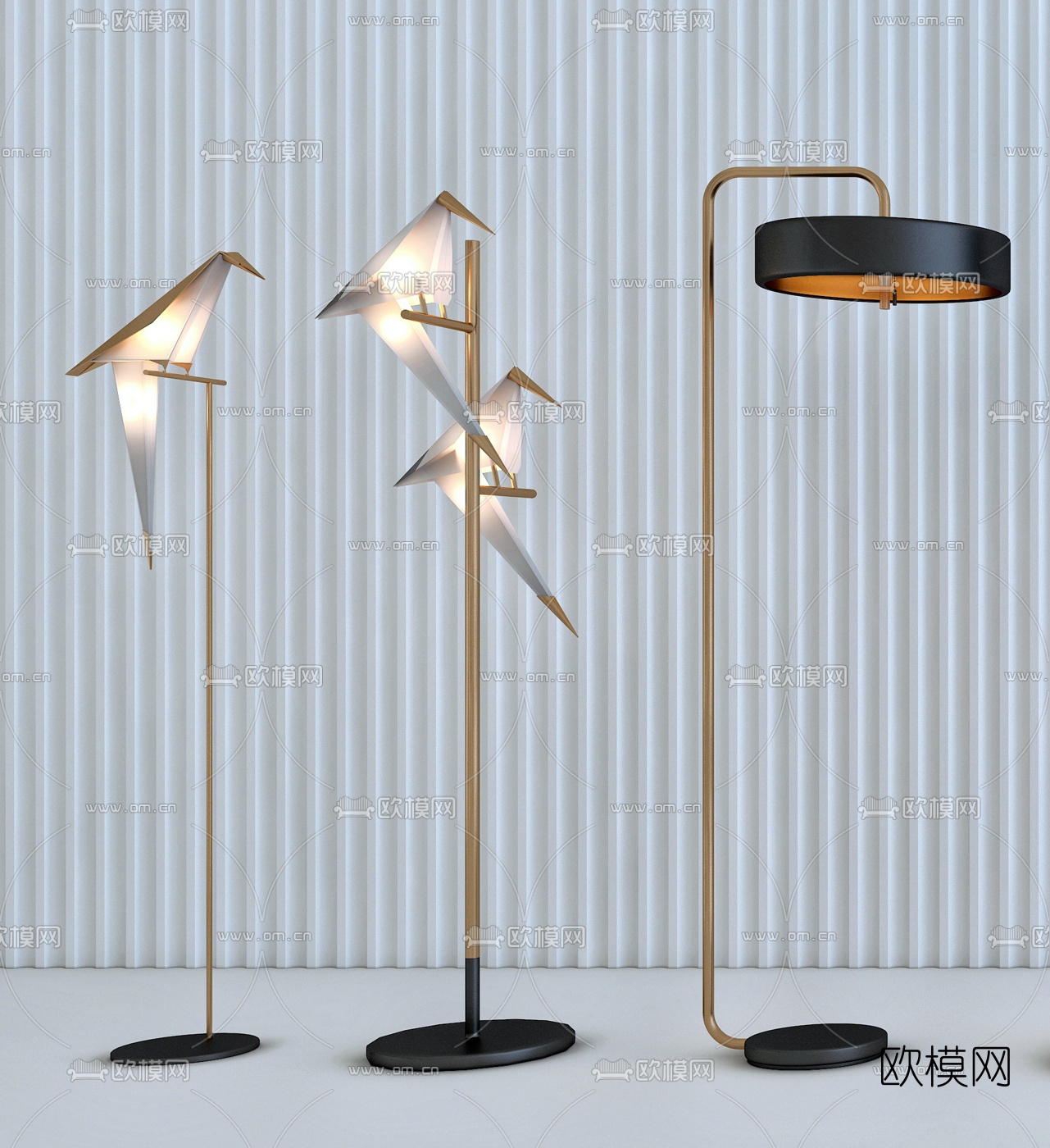 现代轻奢落地灯3d模型