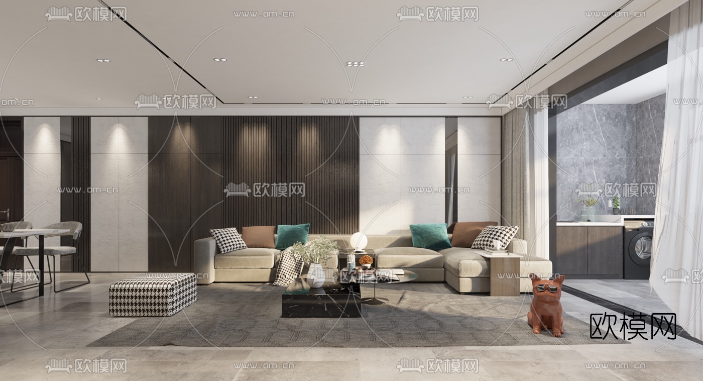 现代简约客餐厅3d模型