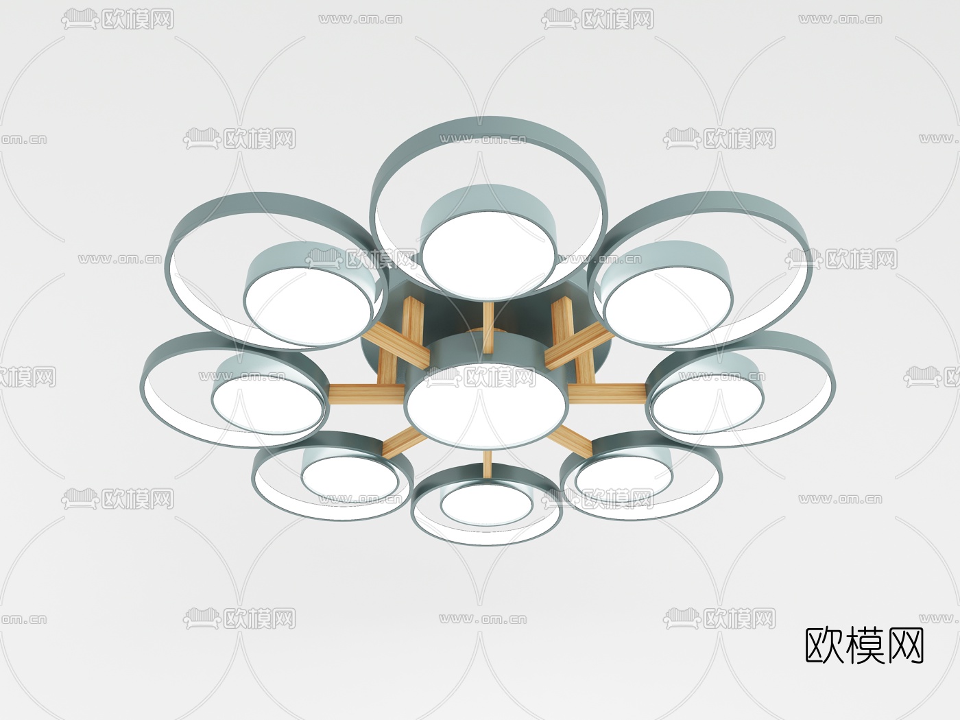 北欧多头吸顶灯3d模型下载（渲染图4）