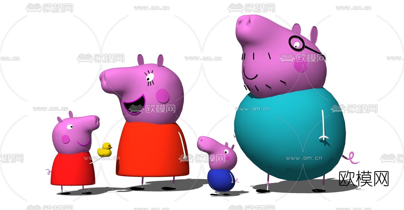 现代小猪佩奇儿童玩具su模型下载