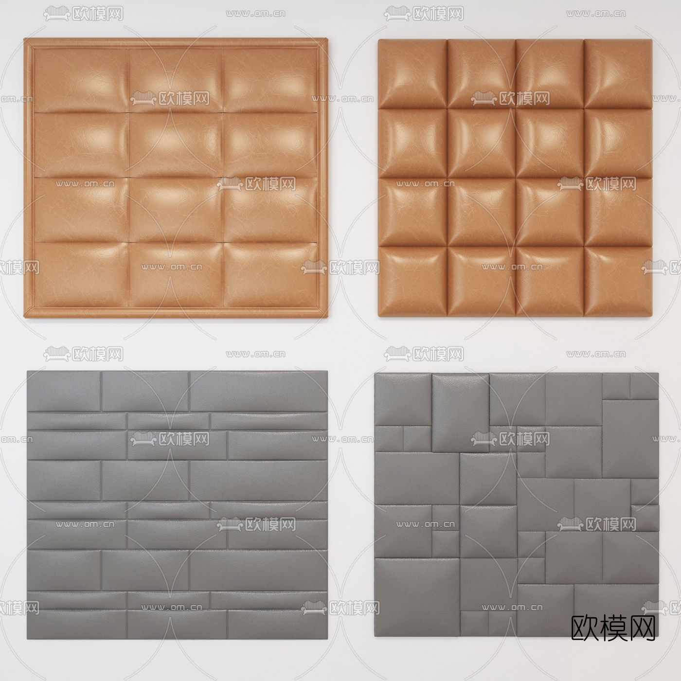 现代软包硬包3d模型下载（渲染图2）