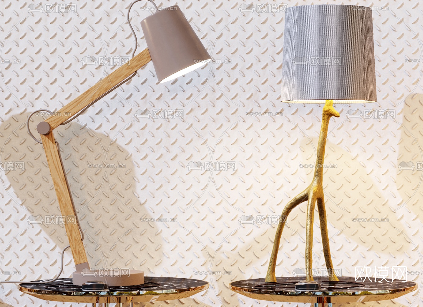北欧时尚台灯3d模型下载（渲染图3）