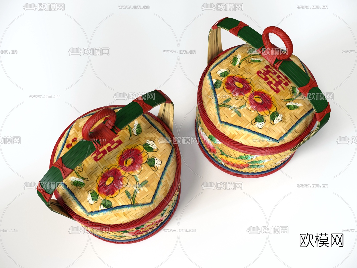 现代潮汕传统花篮3d模型