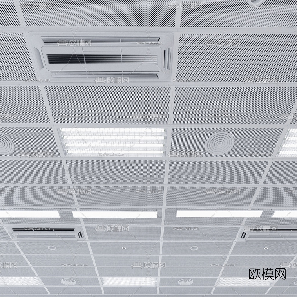 现代集成吊顶出风口3d模型