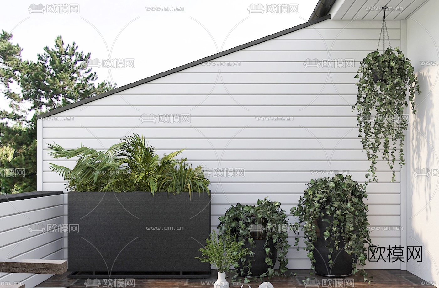 现代露台阳台3d模型下载（渲染图4）