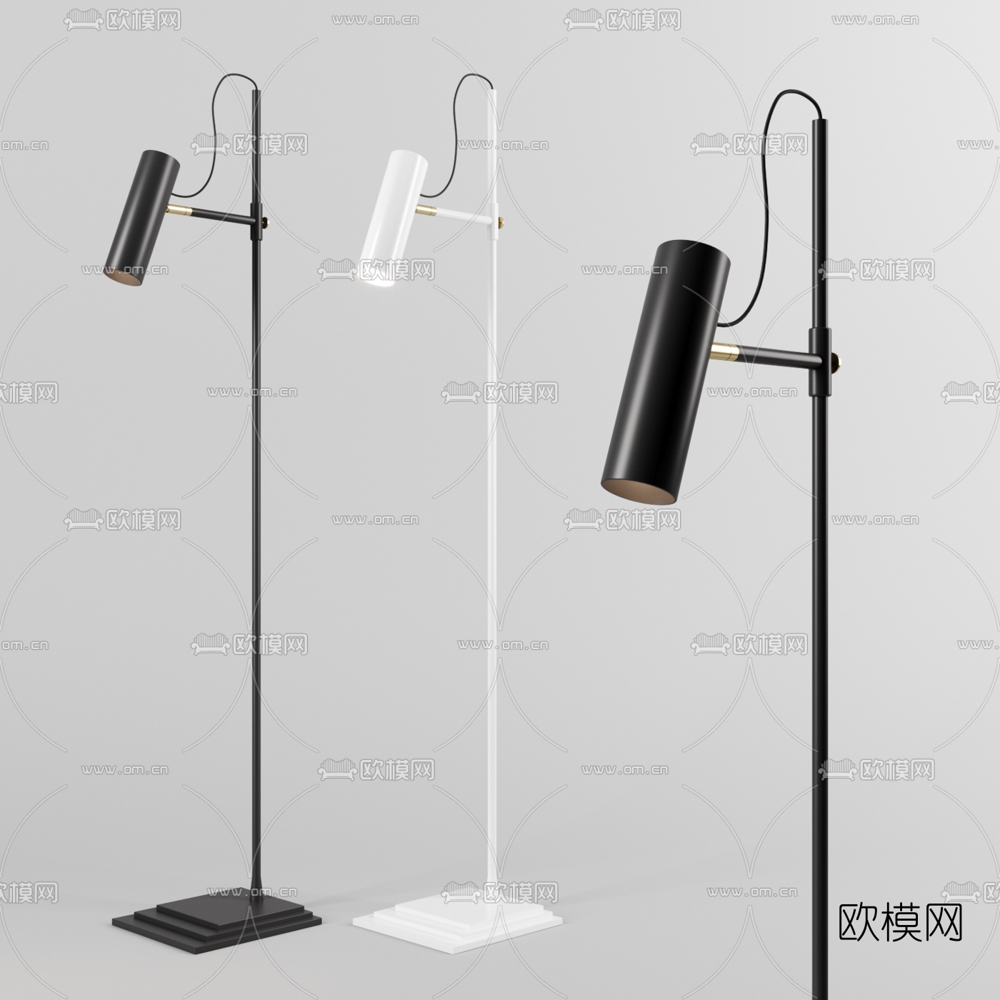 现代铁艺落地灯3d模型下载