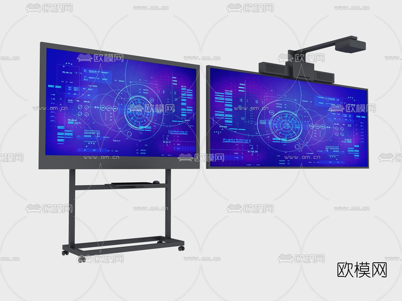 现代电子显示屏3d模型