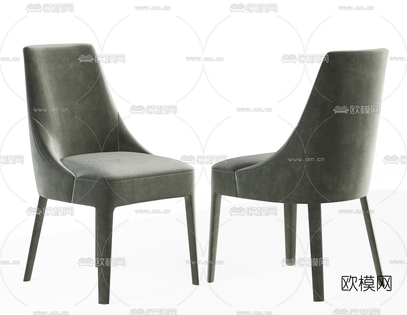 B&B Italia 现代布艺餐椅单椅3d模型下载