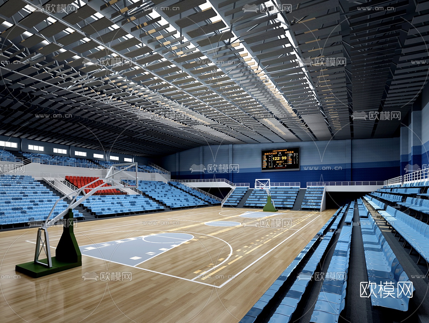 现代篮球馆3d模型