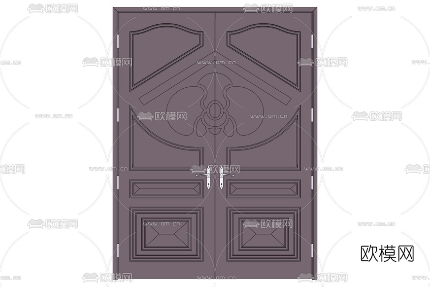 欧式实木双开门免费su模型下载_ID10030039_sketchup模型下载-欧模网