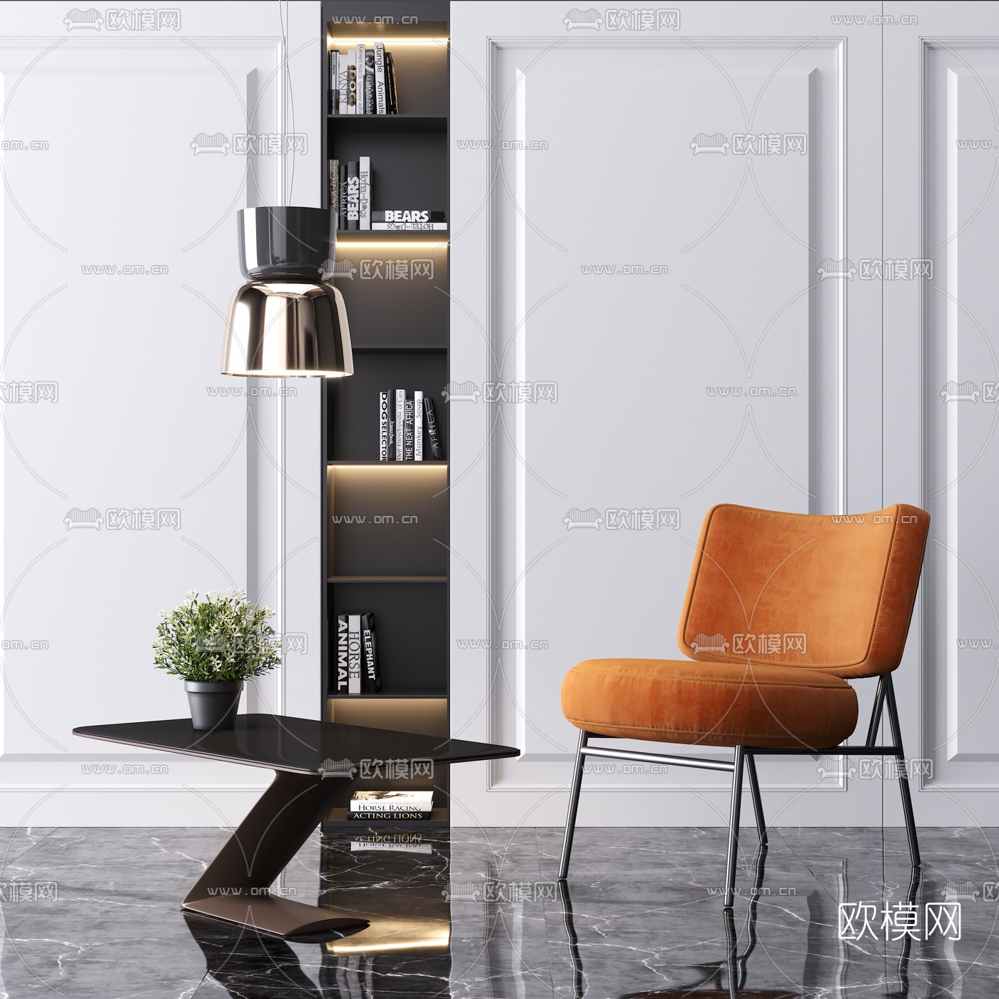 现代轻奢休闲椅3d模型下载