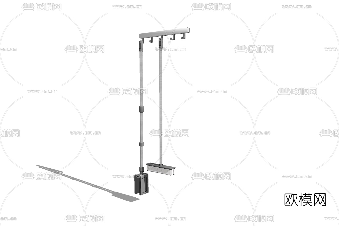 现代塑料拖把免费su模型