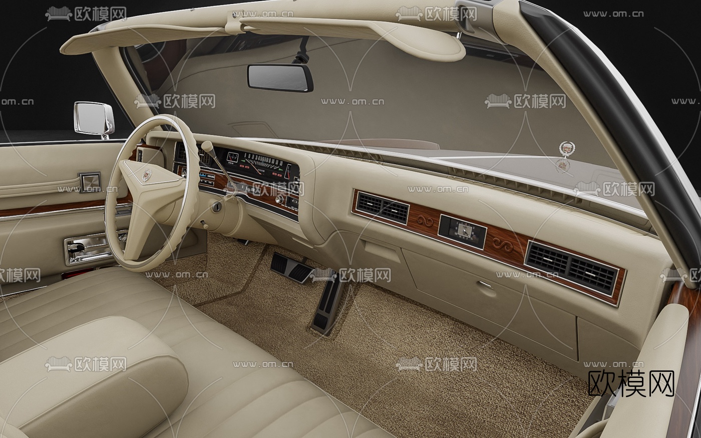 现代凯迪拉克敞篷车老爷车3d模型
