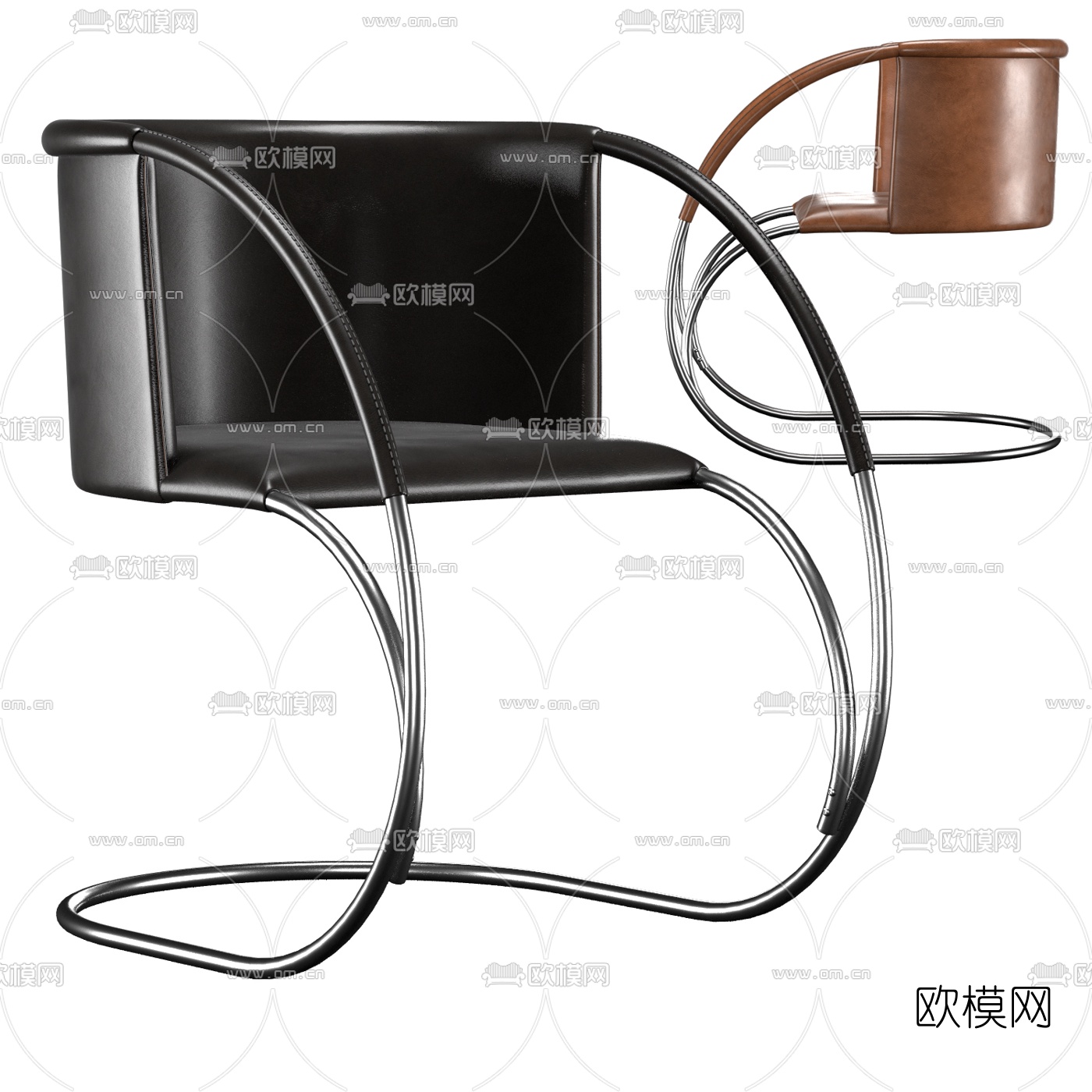 后现代皮革办公椅3d模型