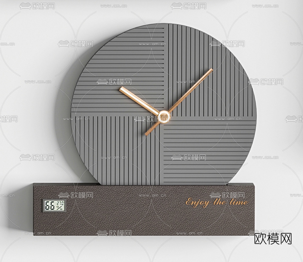 现代墙壁挂钟3d模型下载（渲染图4）