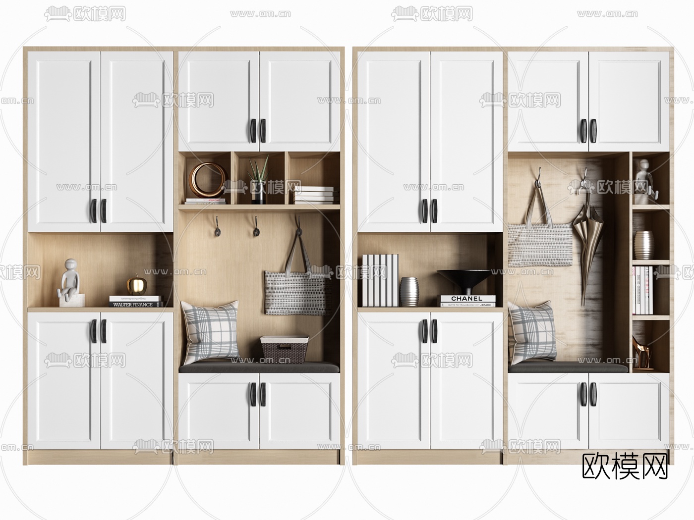 北欧鞋柜3d模型下载
