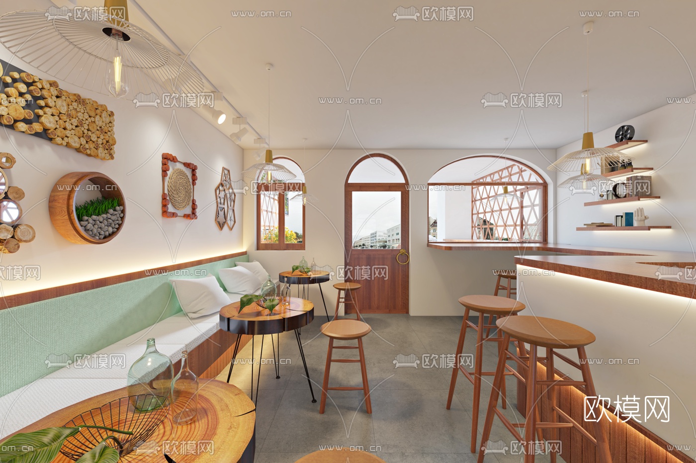 北欧蛋糕店咖啡店免费3d模型下载（渲染图3）