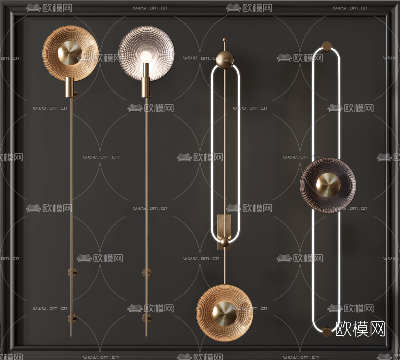 现代轻奢壁灯3d模型下载