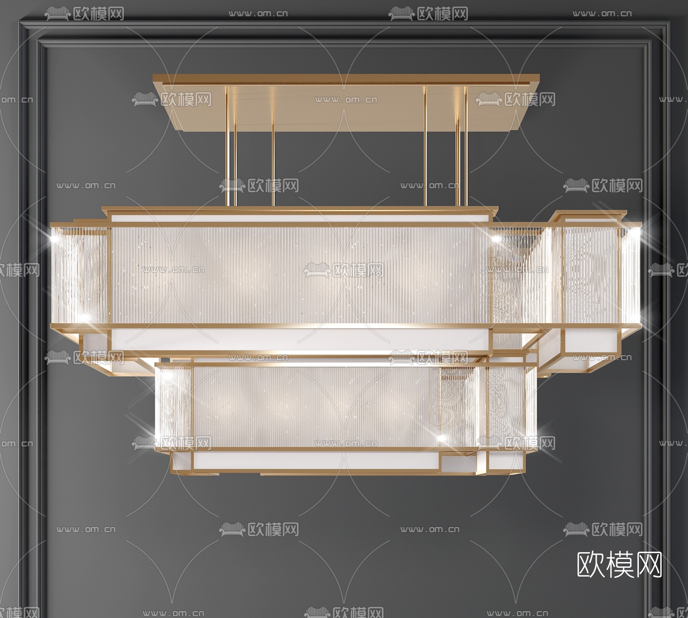现代轻奢水晶吊灯3d模型