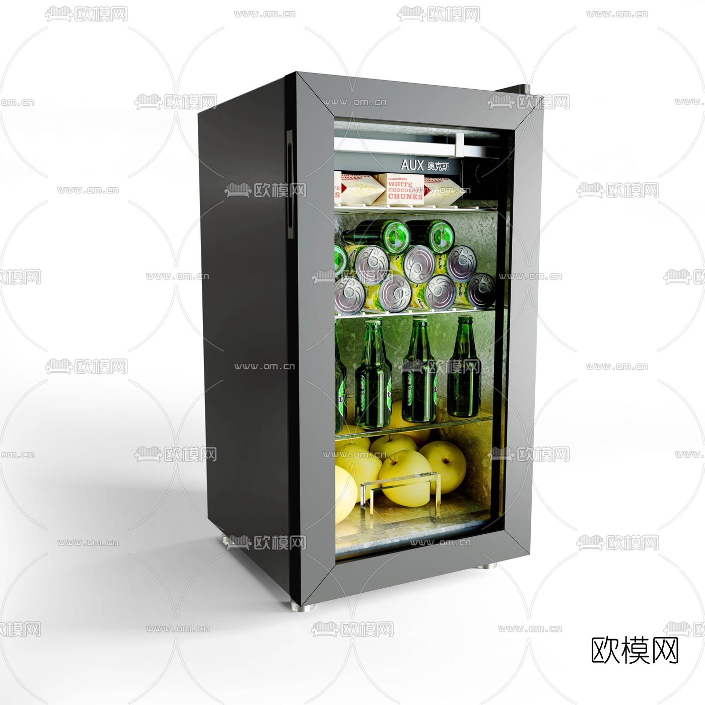 现代迷你小冰箱3d模型