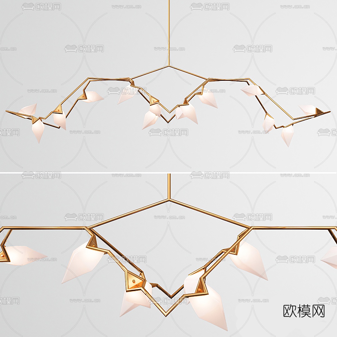 北欧创意树枝吊灯3d模型
