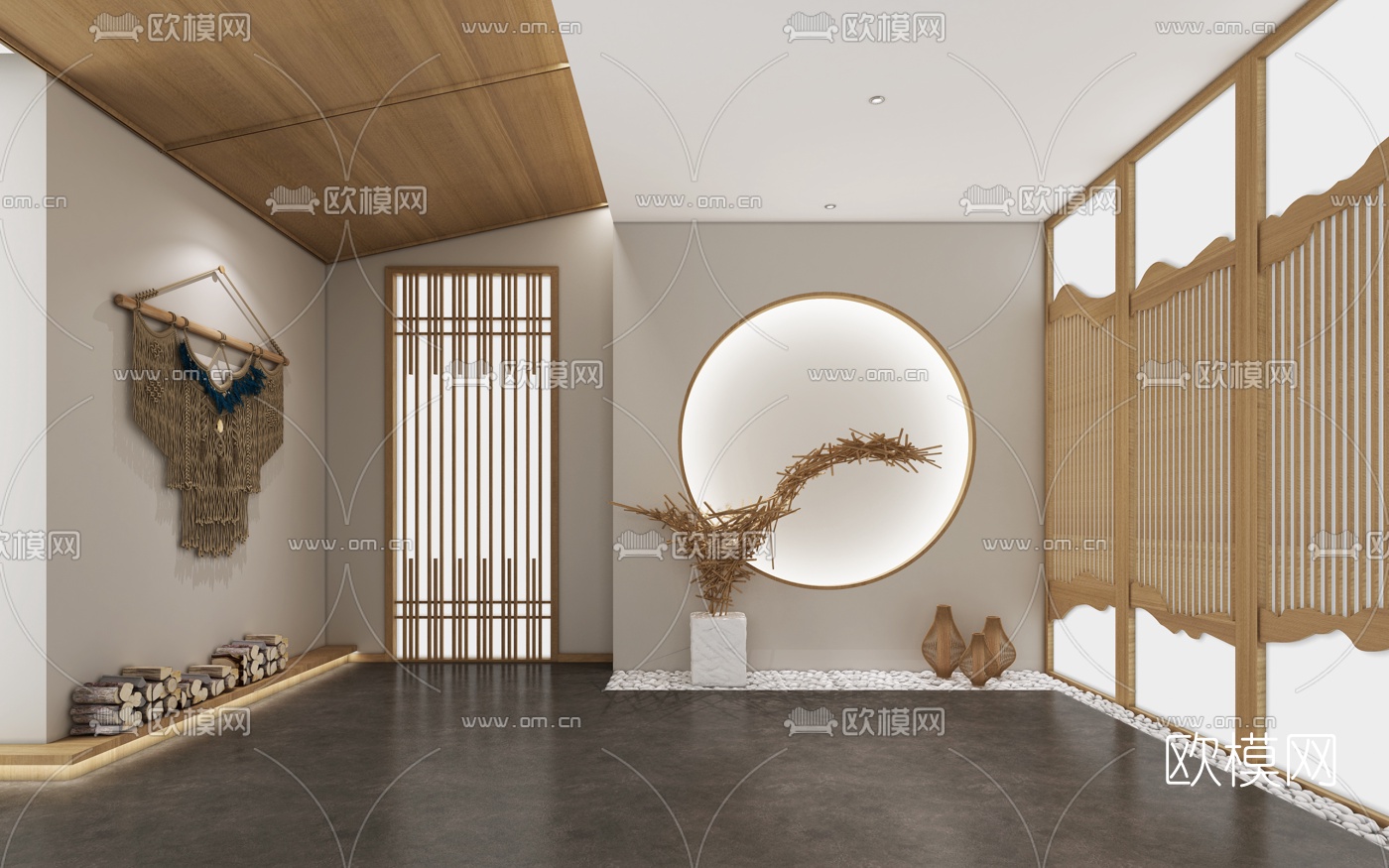 日式玄关过道3d模型
